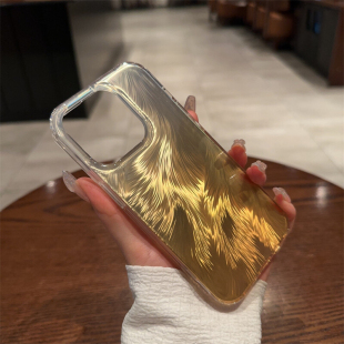 适用iPhone15promax镭射渐变手机壳16pr大孔ihome16炫彩por土豪金13pr0max超薄防摔苹果12个性iphonr14平果11