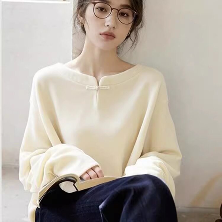新中式国风唐装禅意长袖衬衫女春季新款设计感宽松百搭套头上衣潮