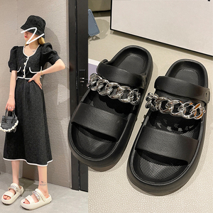 凉鞋女夏2022新款时尚网红情侣拖鞋ins潮一鞋两穿厚底外穿沙滩鞋