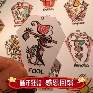 现货进口 coffin Shaped mini tarot 棺材迷你塔罗牌 22张 卡罗牌