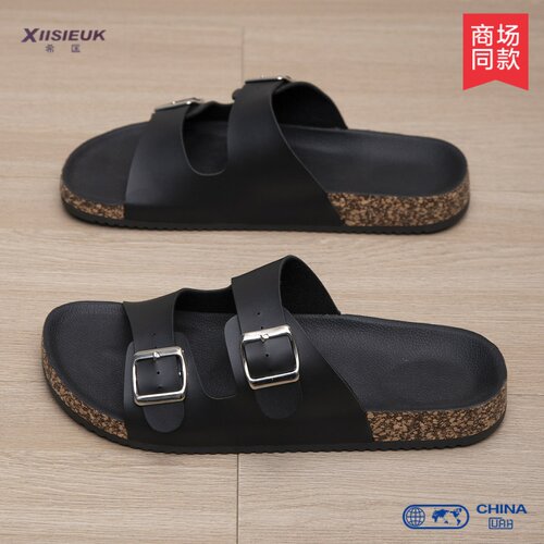 夏季勃肯小码软木底防滑一字拖