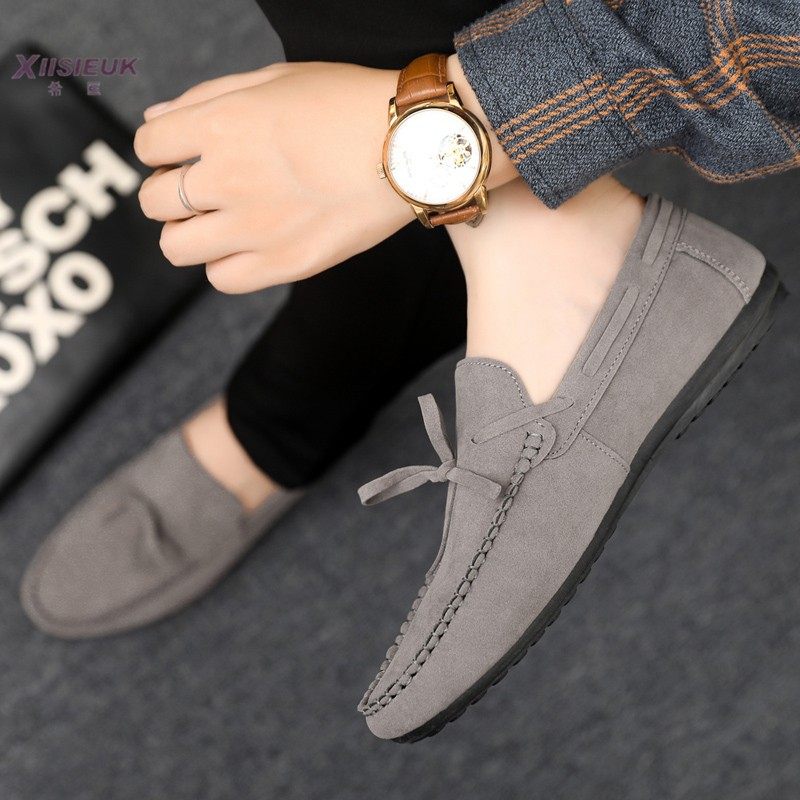 灰色个性翻毛皮豆豆鞋男韩版潮流一脚蹬懒人老北京布鞋瓢鞋痘痘鞋,流行男鞋,帆布鞋,淘宝优惠券,粉丝福利购,淘宝优惠卷