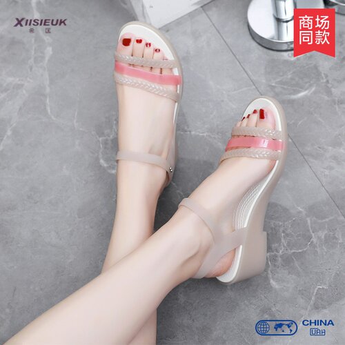 夏季防滑沙滩妈妈罗马凉鞋