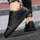 休闲皮鞋 3738小码 男士 韩版 春季 小黑青少年男鞋 平板鞋 潮流百搭潮鞋