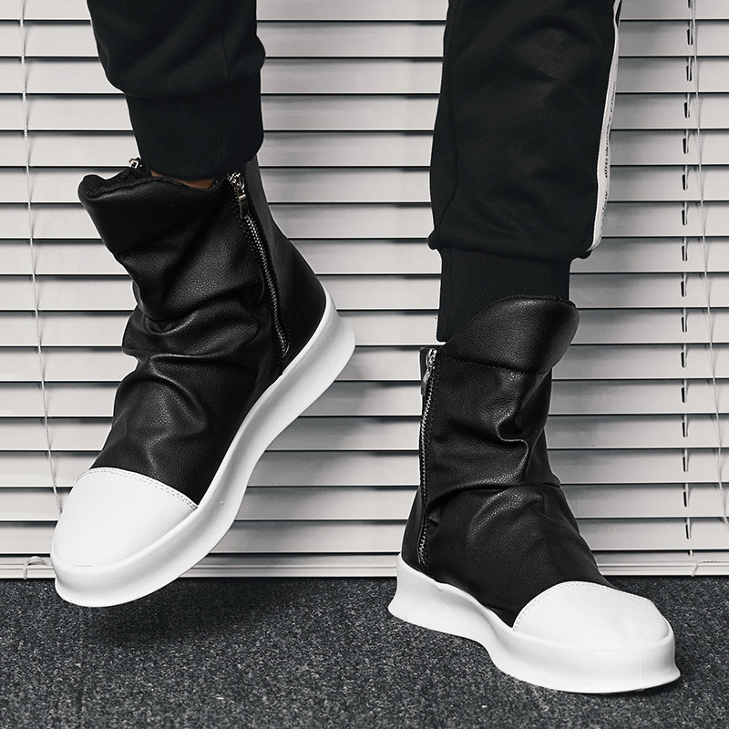 Non-mainstream personality Paige skate shoes Gaobang Korean Edition Trend Riding boots long and tube-shaped Boots Versatile Hair Stylist leisure timein the Men's Shoes, Boots  category - from Buy2taobao.com to provide professional Taobao agent buy service
