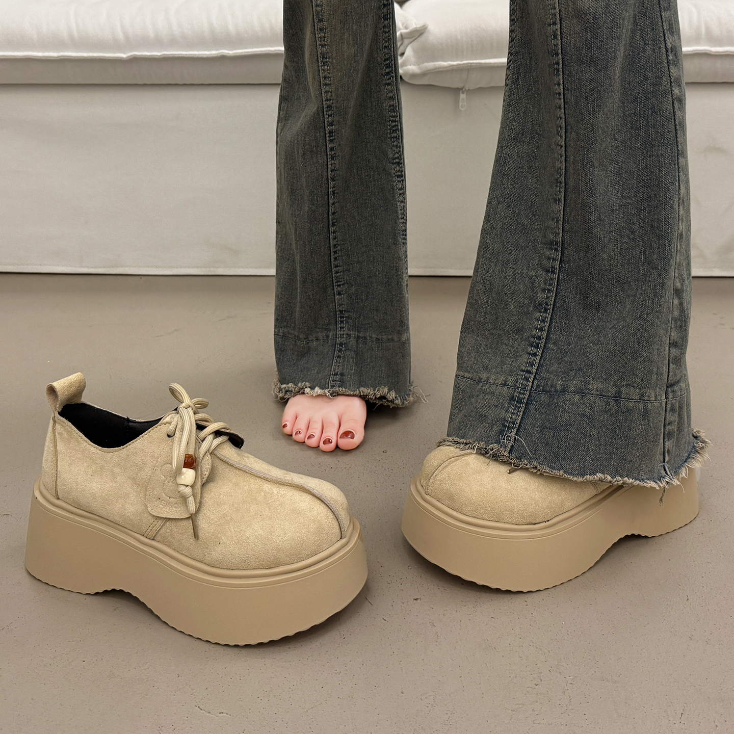 法式复古单鞋女秋冬配裙子乐福鞋