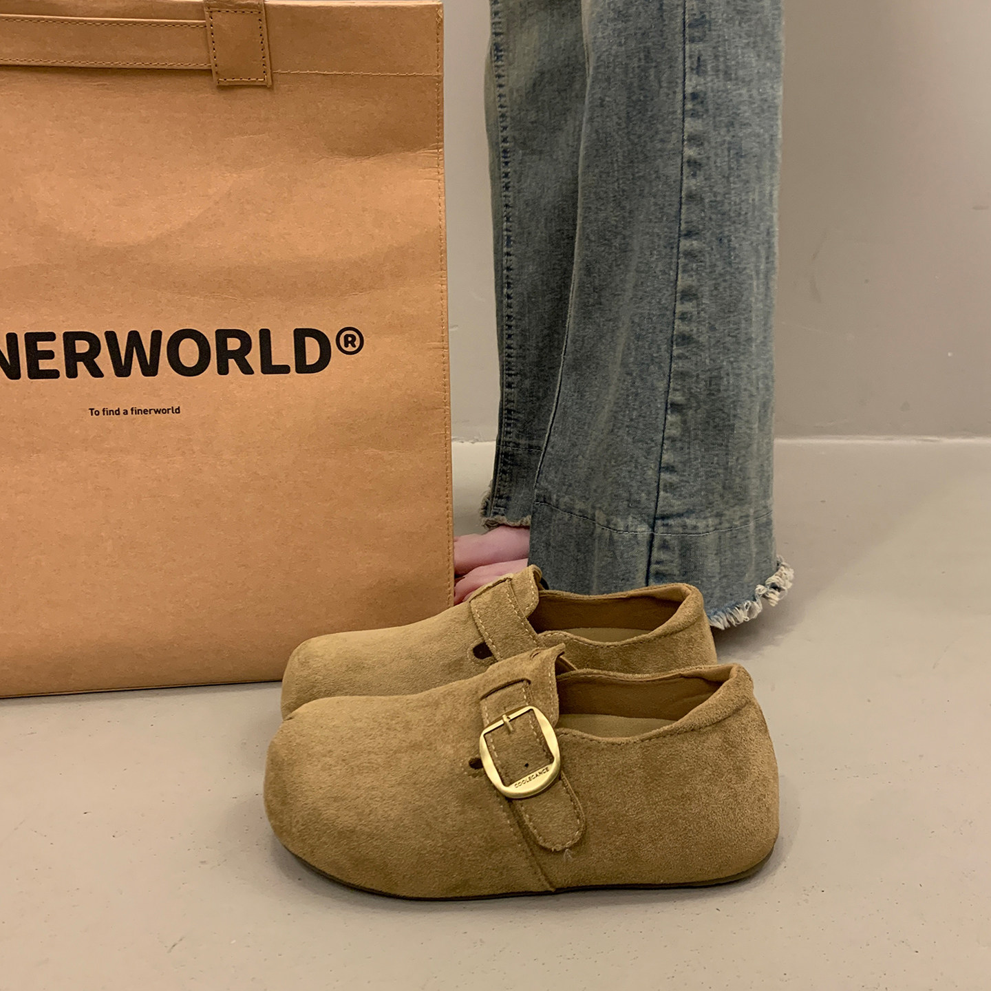 超火内增高厚底勃肯鞋女全包2026新款爆款春秋一脚蹬平底深口单鞋,女鞋,勃肯鞋/软木鞋,淘宝优惠券,粉丝福利购,淘宝优惠卷