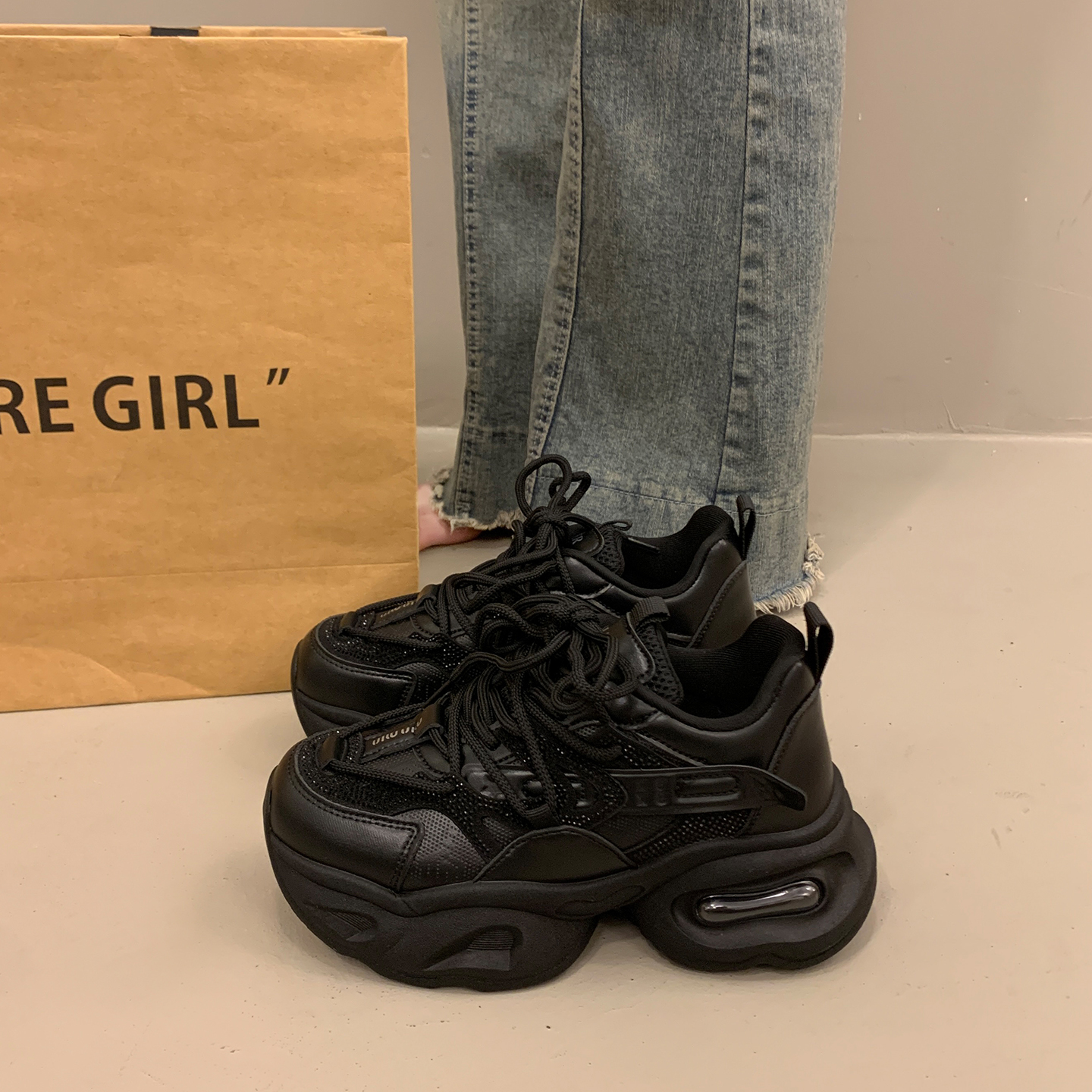 超火老爹鞋女秋冬季显脚小运动鞋