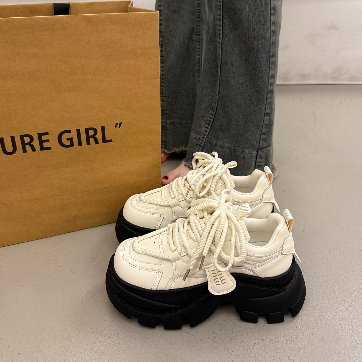 爆款老爹鞋女秋冬季显脚小休闲鞋