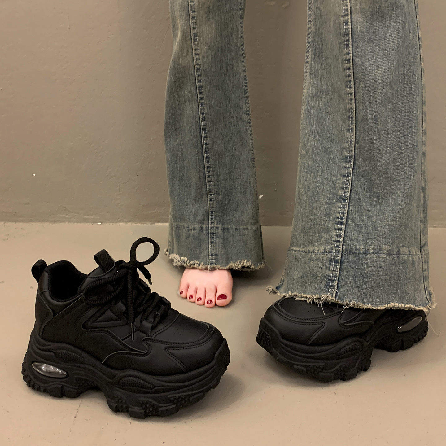 松糕老爹鞋女秋冬季显脚小运动鞋