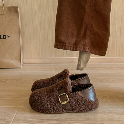 法式气质深口单鞋女冬全包博肯鞋