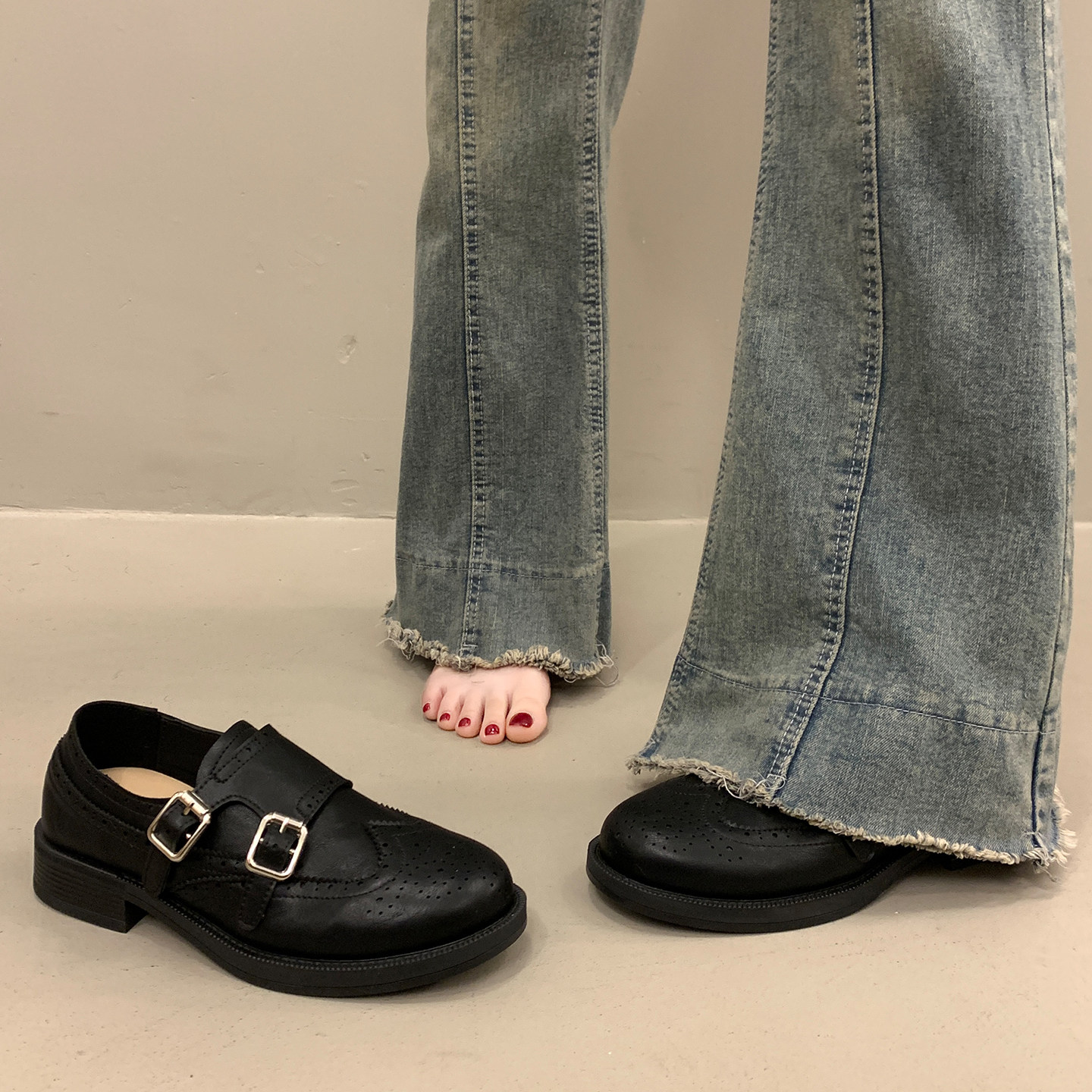 英伦黑色厚底小皮鞋女平底法式深口单鞋2026新款春秋乐福玛丽珍鞋,女鞋,深口单鞋,淘宝优惠券,粉丝福利购,淘宝优惠卷