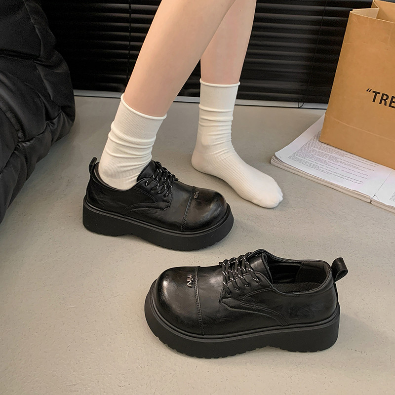 英伦风松糕厚底系带小皮鞋女深口单鞋2026新款春秋季玛丽珍乐福鞋,女鞋,深口单鞋,淘宝优惠券,粉丝福利购,淘宝优惠卷