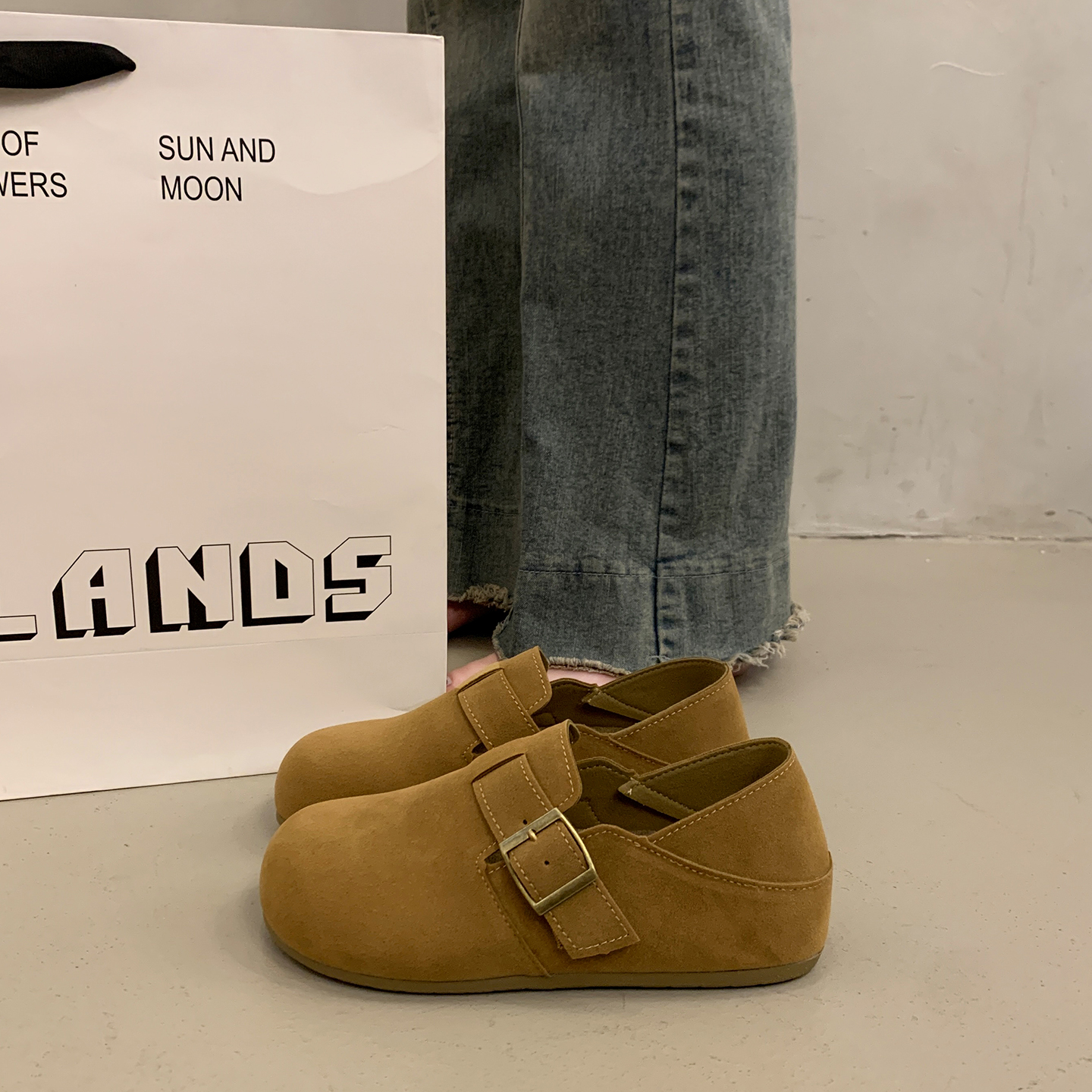 复古深口单鞋女秋冬季全包博肯鞋