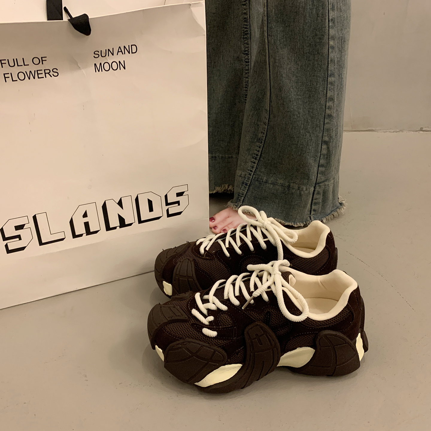 炸街老爹鞋女秋冬季小个子运动鞋