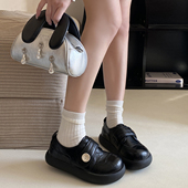 春秋平底百搭玛丽珍鞋 2026新款 女深口单鞋 百搭英伦厚底复古小皮鞋