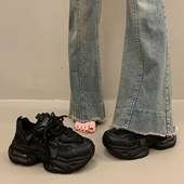 女春秋季 小个子增高2026新款 爆款 超火厚底老爹鞋 显脚小运动休闲鞋