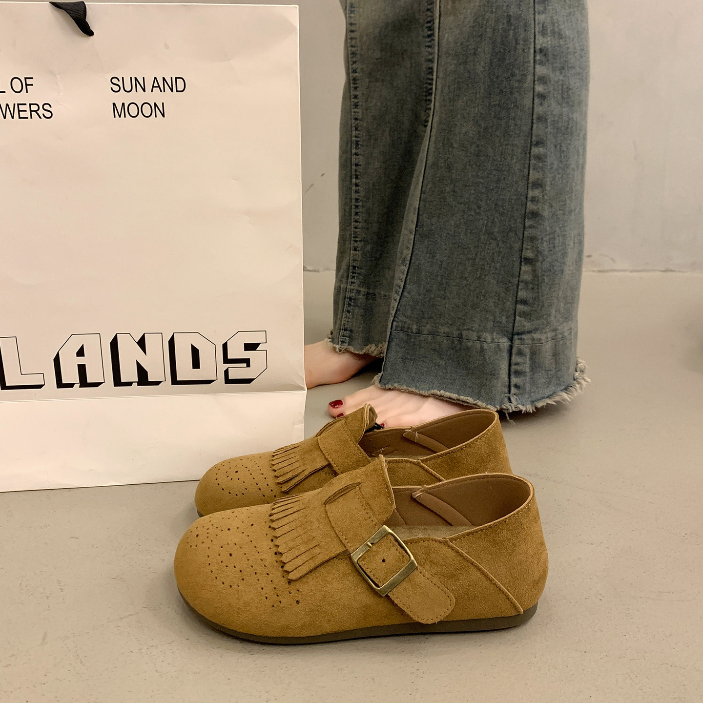 棕色平底深口单鞋女内增高勃肯鞋2026新款春秋配裙子乐福玛丽珍鞋,女鞋,勃肯鞋/软木鞋,淘宝优惠券,粉丝福利购,淘宝优惠卷