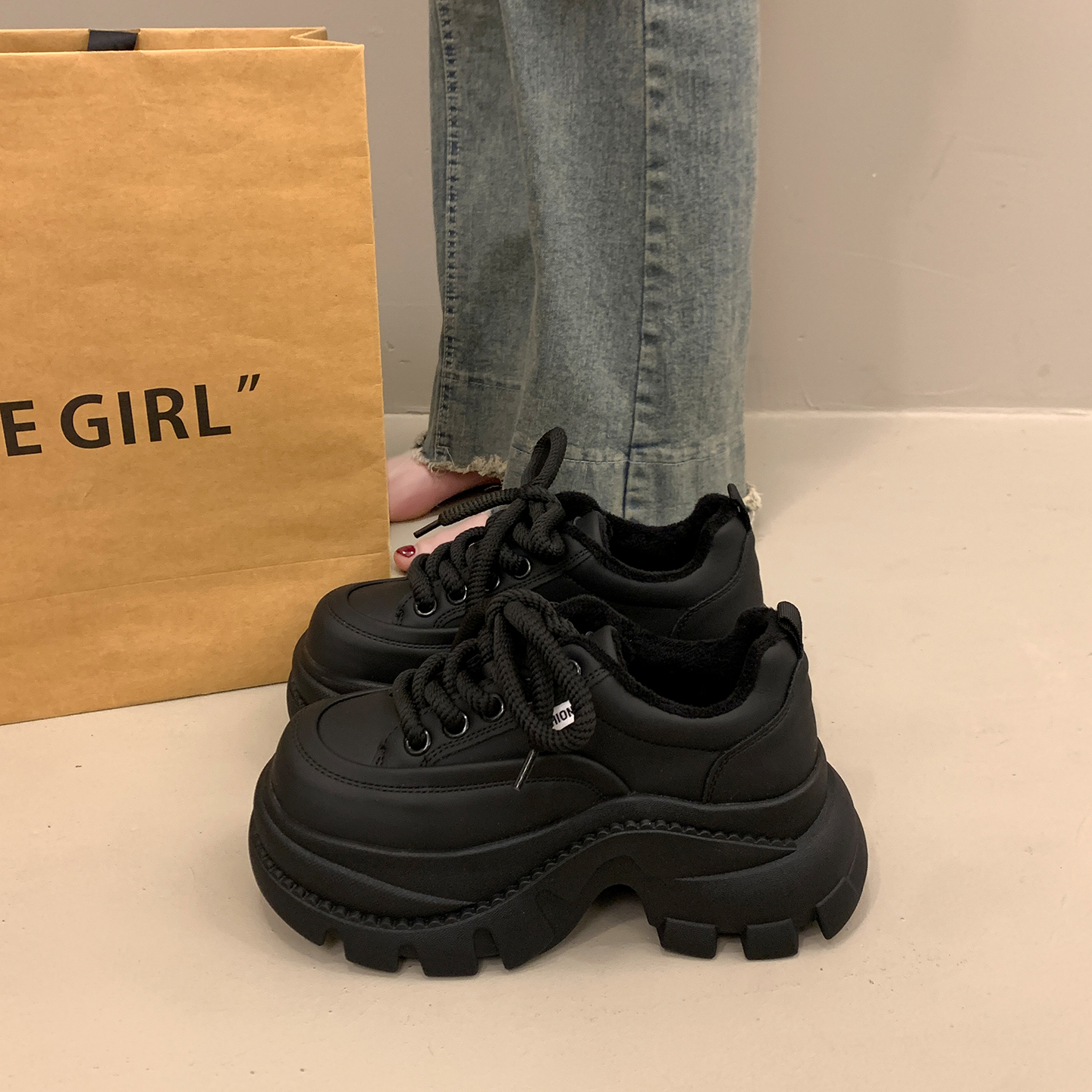 爆款老爹鞋女秋冬季显脚小休闲鞋