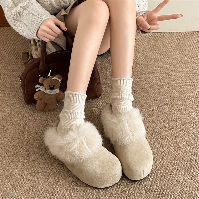 绝美气质单鞋女冬季配裙子博肯鞋