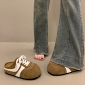 一脚蹬懒人鞋 包头厚底勃肯鞋 德训鞋 春季 半拖女外穿高级感2026新款