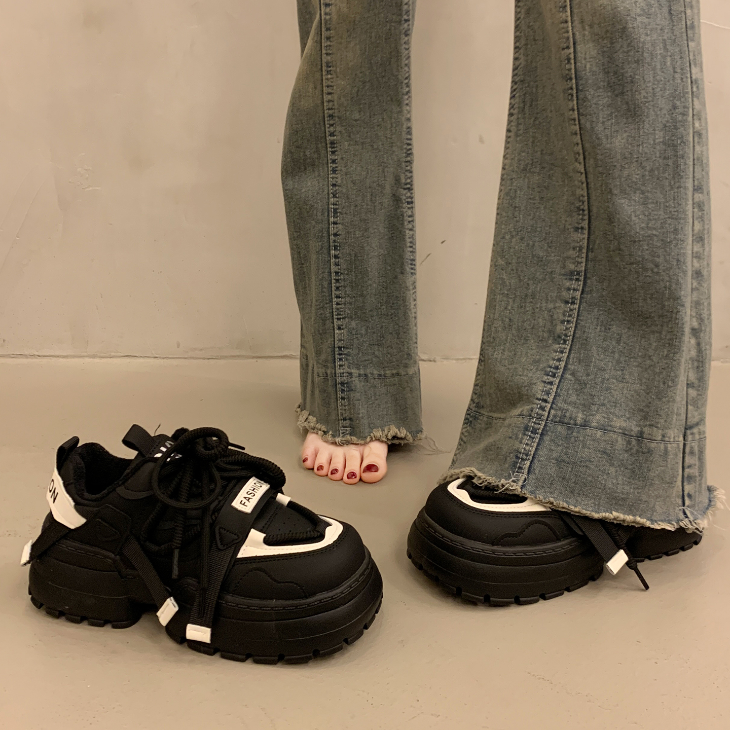 欧货爆款老爹鞋女冬小个子运动鞋