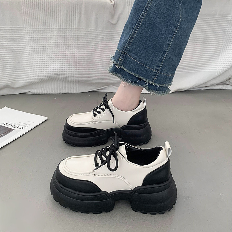 法式英伦厚底系带小皮鞋女松糕深口单鞋2026新款春秋乐福玛丽珍鞋,女鞋,深口单鞋,淘宝优惠券,粉丝福利购,淘宝优惠卷