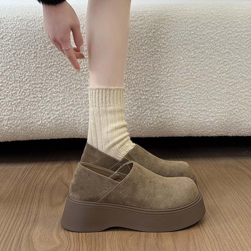 复古法式厚底增高深口单鞋女2026新款春秋季超火配裙子坡跟勃肯鞋,女鞋,深口单鞋,淘宝优惠券,粉丝福利购,淘宝优惠卷