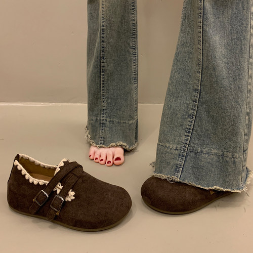 绝美气质小单鞋女秋冬全包博肯鞋