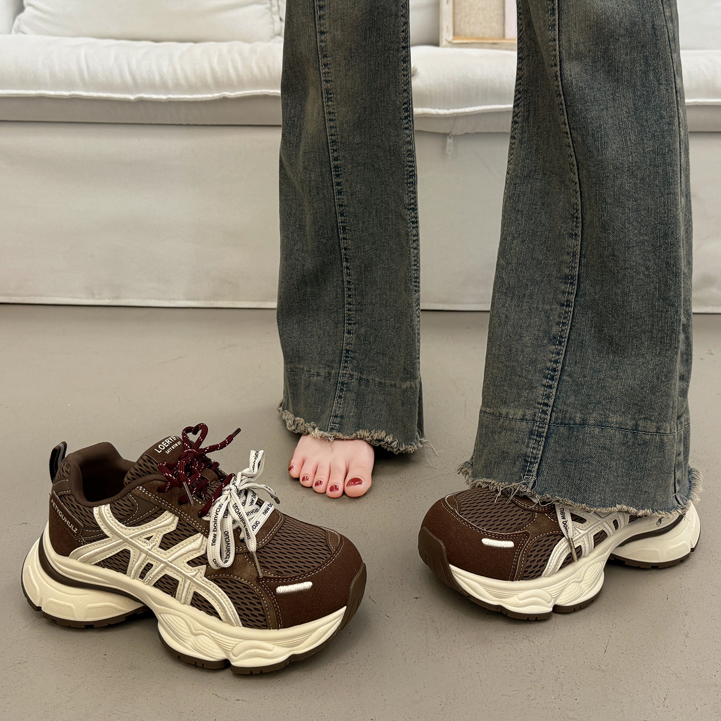 显脚小百搭老爹鞋女秋冬季休闲鞋