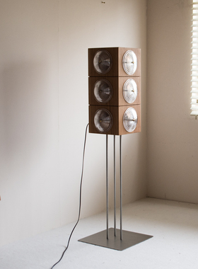 山河即木 原创设计A-dai装饰落地灯 实木氛围灯 长方体艺术风格