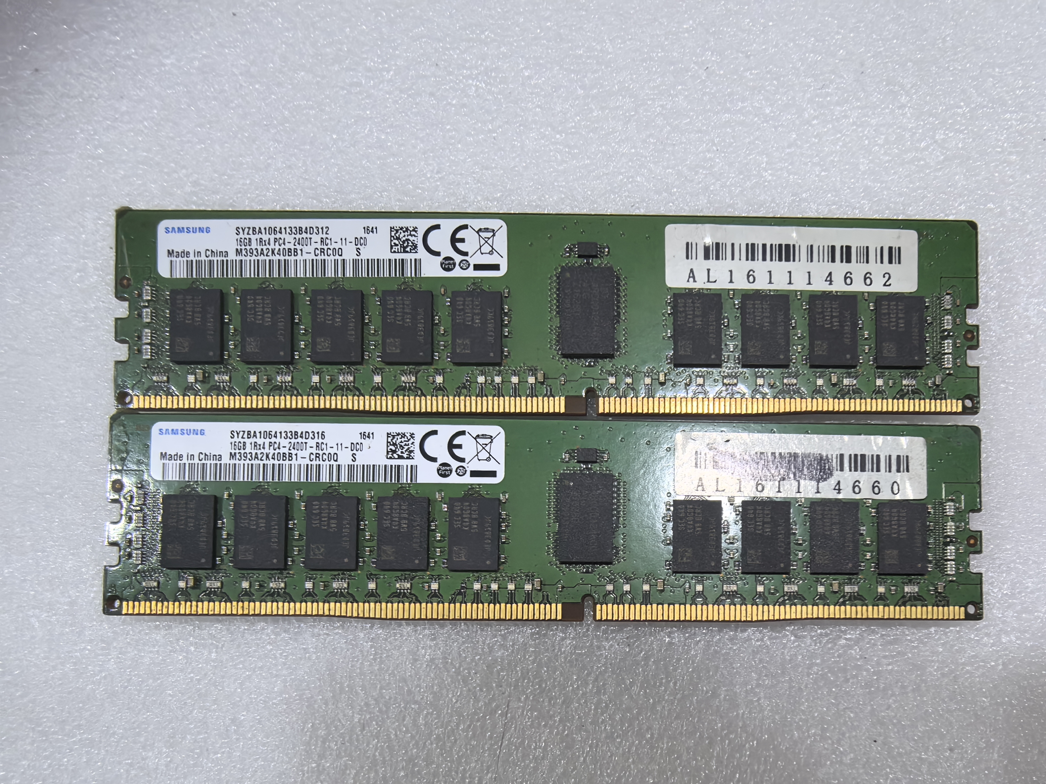 三星16G 2RX8 PC4-2400T ECC REG服务器内存 M393A2K43BB1-CRC0Q