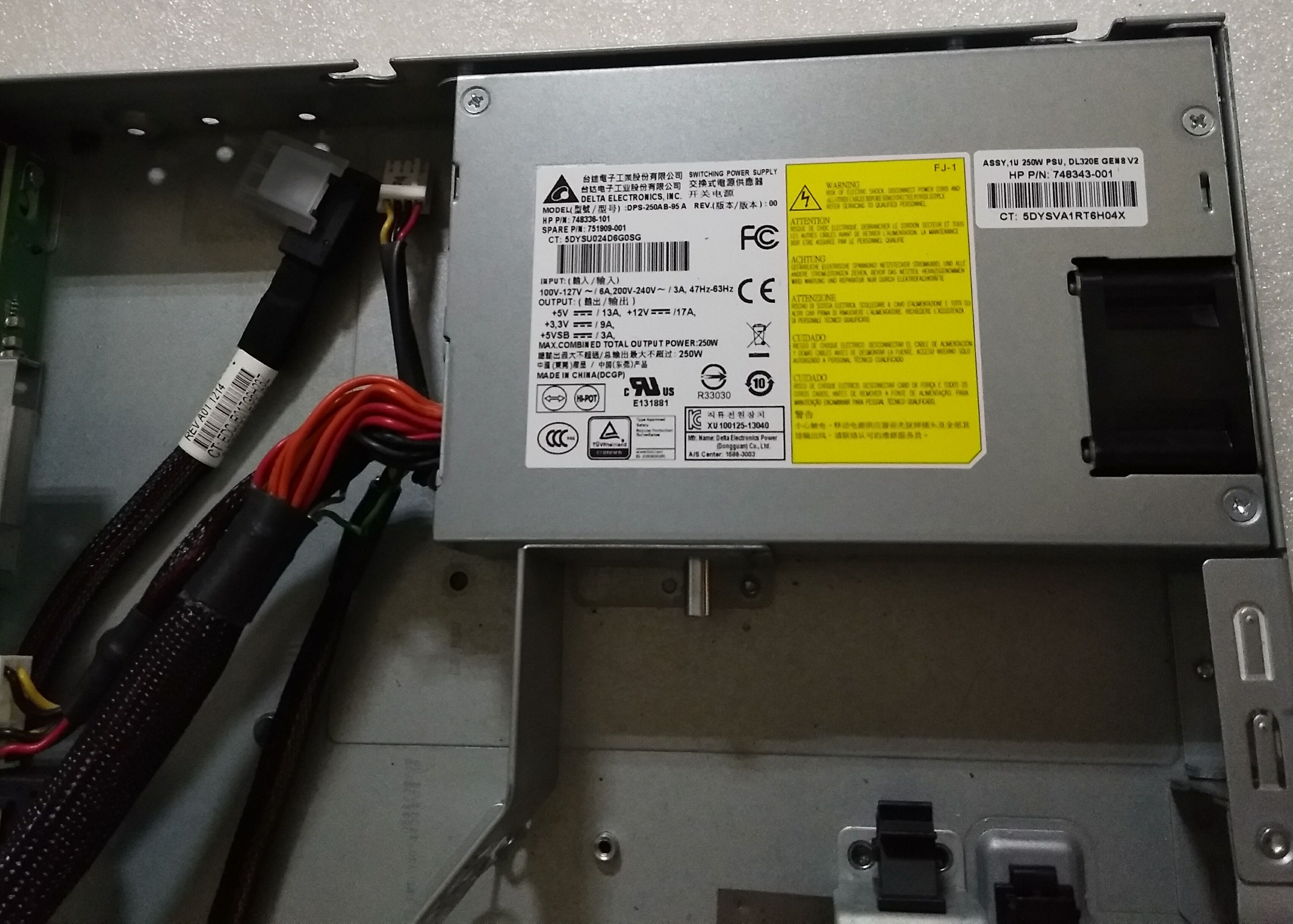 原装HP 751909-001 748336-001 DPS-250A DL320E G8 V2 电源 250W