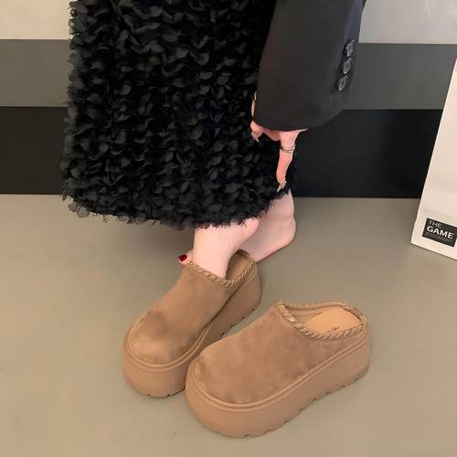 厚底增高勃肯鞋女包头拖鞋外穿2025新款秋季一脚蹬赖人穆勒单鞋子