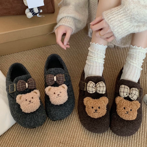 勃肯鞋女加绒单鞋2025年秋冬新款厚底松糕一脚蹬乐福鞋全包博肯鞋