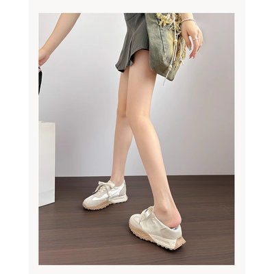 小个子内增高7cm夏款透气芭蕾德训鞋女软底运动阿甘鞋显高休闲鞋