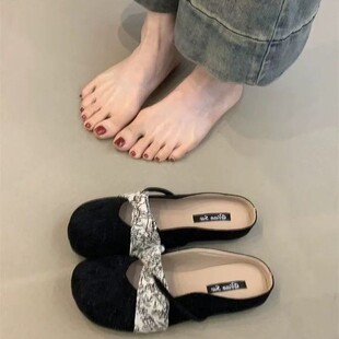 2026夏季新款晚晚风温柔无后跟懒人配裙子法式包头半拖鞋女夏外穿