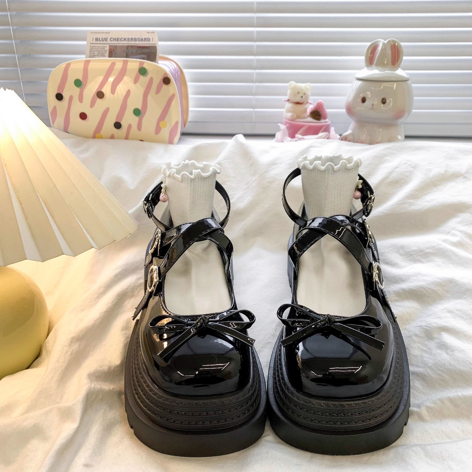 厚底法式玛丽珍女鞋2025春季新款小个子增高单鞋厚底配裙子小皮鞋