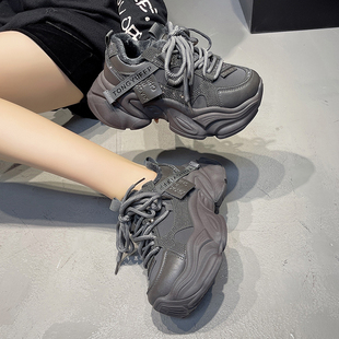 运动休闲鞋 6CM厚底加绒老爹鞋 小个子增高松糕棉鞋 冬季 女2025新款