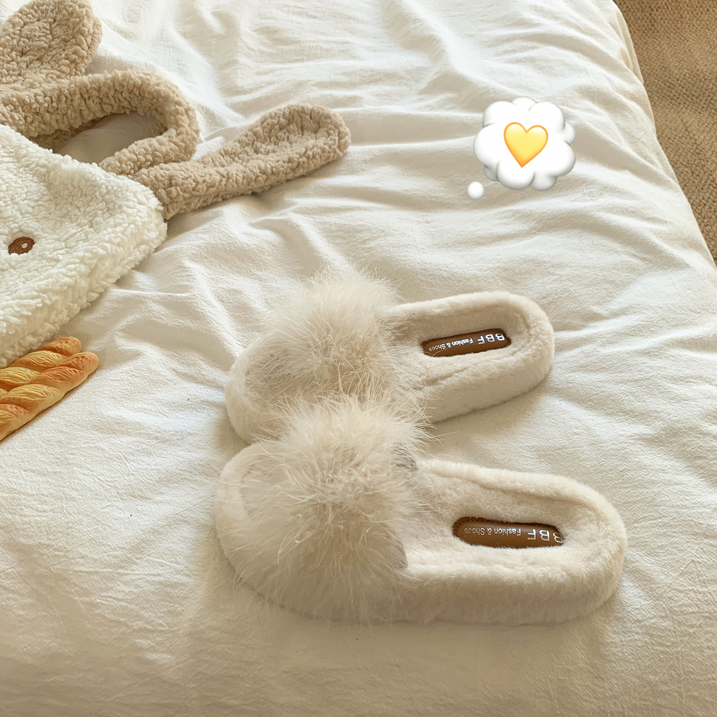 吻卡佛2023秋上新韩版毛毛拖