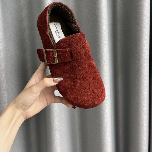 一脚蹬复古风文艺皮带扣懒人勃肯鞋女2025秋新款外穿懒人包头拖鞋