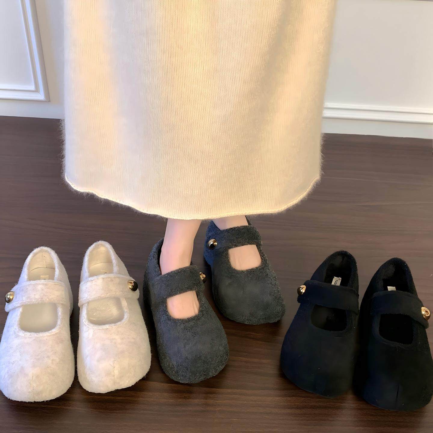 毛呢毛毛鞋玛丽珍魔术贴松糕鞋加绒卡皮巴拉小个子7cm增高勃肯鞋,女鞋,玛丽珍鞋,淘宝优惠券,粉丝福利购,淘宝优惠卷