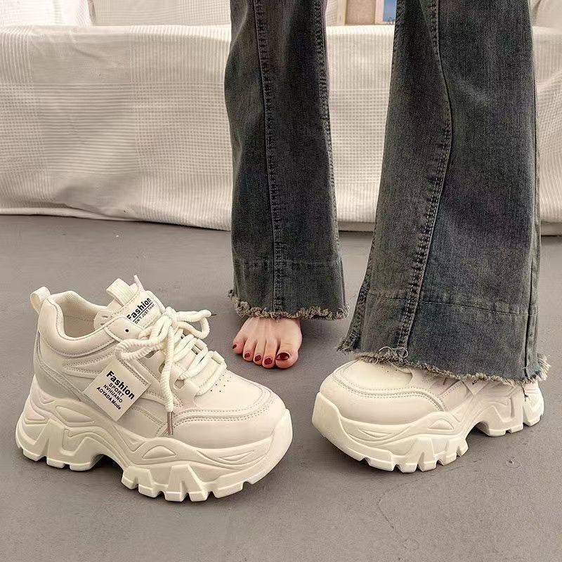 爆款松糕厚底老爹鞋女小个子增高2025新款欧货秋季白色百搭休闲鞋,女鞋,时尚休闲鞋,淘宝优惠券,粉丝福利购,淘宝优惠卷