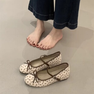 内增高玛丽珍单鞋女鞋子2026新款春夏季复古配裙子蝴蝶结芭蕾舞鞋