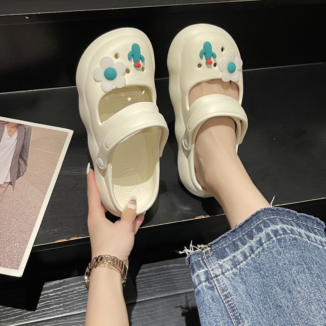 新款韩版舒适软底包头凉鞋