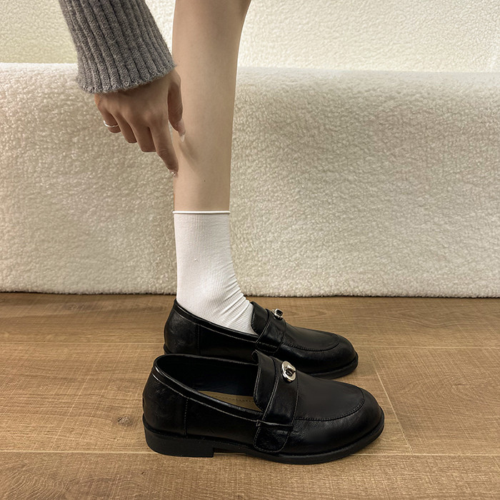 平底一脚蹬乐福鞋女鞋2026新款春季英伦风小皮鞋复古工作通勤单鞋,女鞋,浅口单鞋,淘宝优惠券,粉丝福利购,淘宝优惠卷