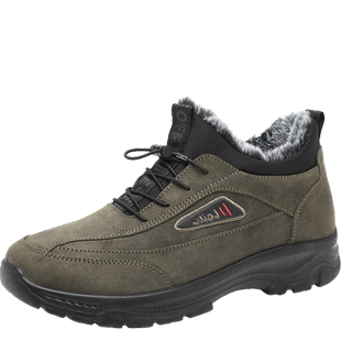 冬季厚底防滑运动休闲鞋男老北京布鞋加绒加厚保暖中老年爸爸棉鞋