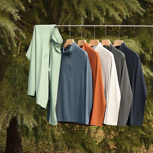 长袖 柜650 半拉链抓绒衣打底衫 3D立裁户外男士 T恤 超暖聚热暖绒