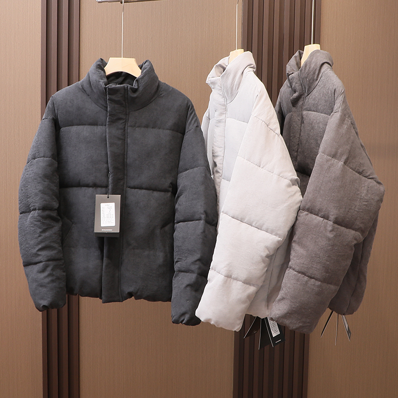 复古桃皮绒潮流男装冬季加厚保暖立领面包服新款男士棉衣棉服外套