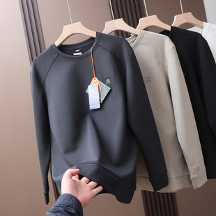 3D立裁插肩袖 轻奢线 男士 秋冬新款 休闲圆领套头卫衣潮 剪刀系列